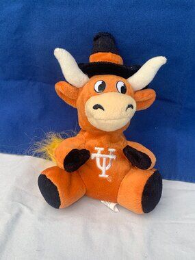 TEXAS LONGHORNS - 90s Vintage Collegiate plush Bean Bag UT BEVO stuffed mascot